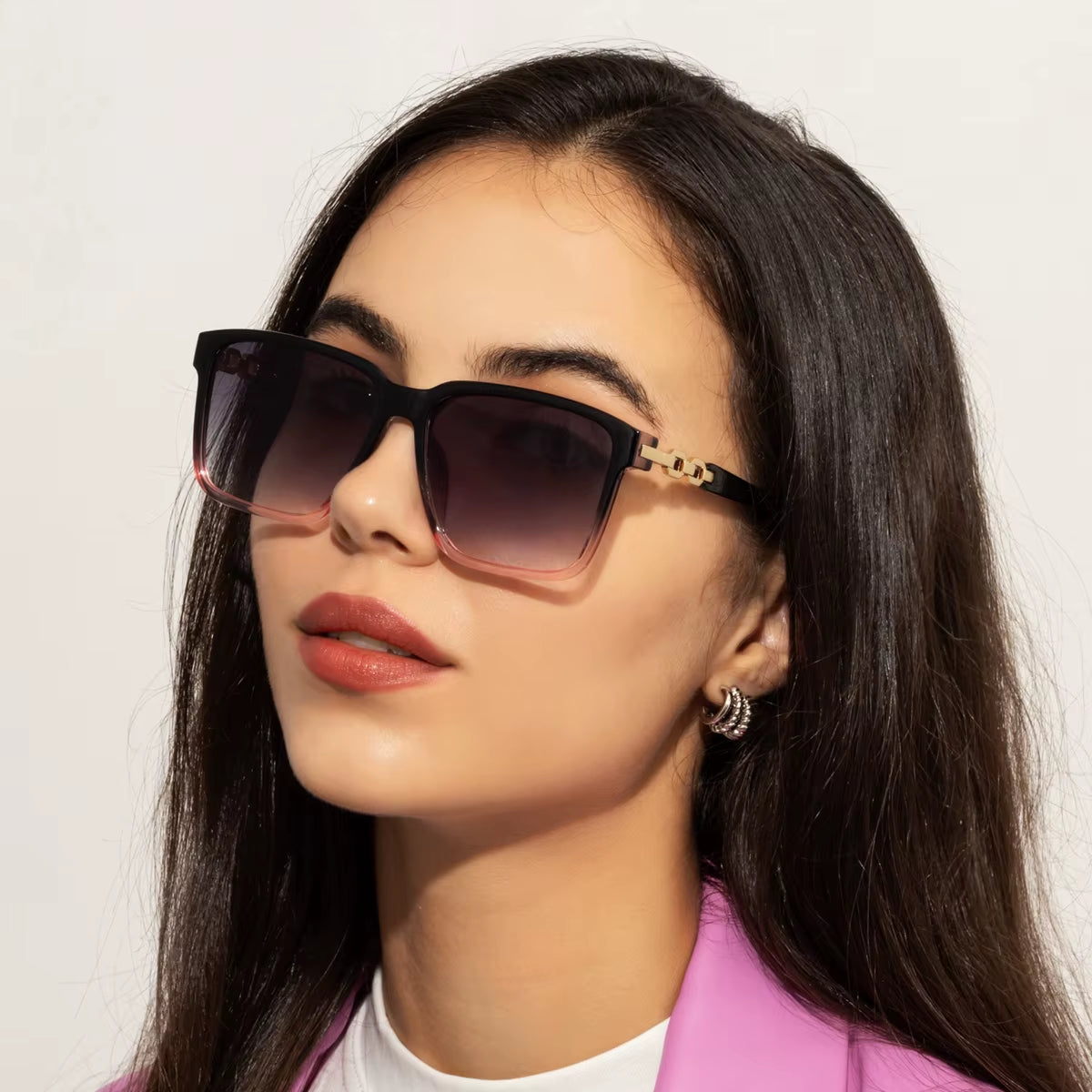 Women's Square Fashion Sunglasses with Gradient Lenses - UV400 Protection - Luxury Brand Eyewear
