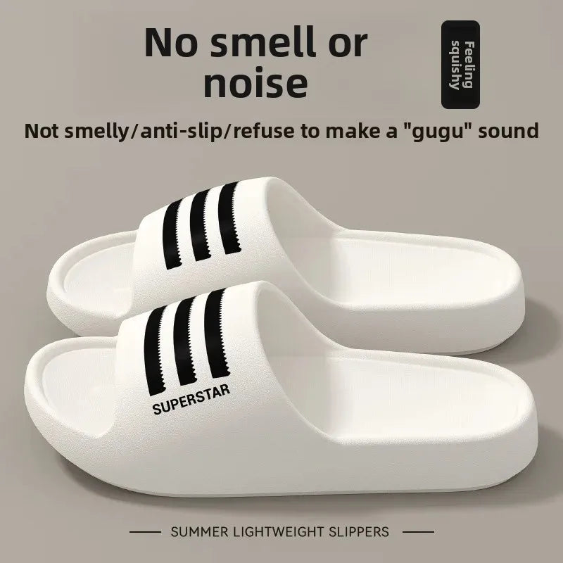 Summer Thick Bottom Slippers for Men and Women Indoor Home Noise-Free Soft Bottom Anti-Slip Odor-Resistant Bathroom Bath Slipper
