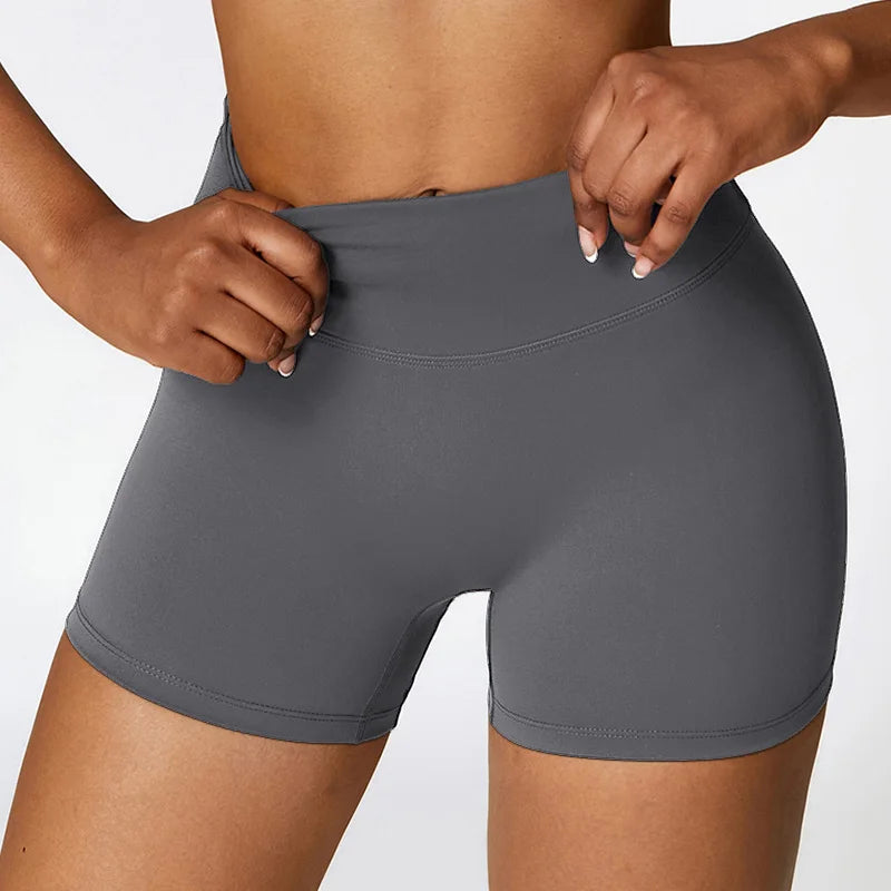 High-Waisted Women's Sports Yoga Shorts for Fitness, Running, and Cycling - Quick Dry and Breathable 3-Point Design
