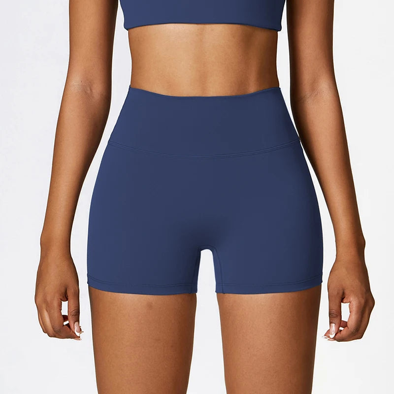 High-Waisted Women's Sports Yoga Shorts for Fitness, Running, and Cycling - Quick Dry and Breathable 3-Point Design