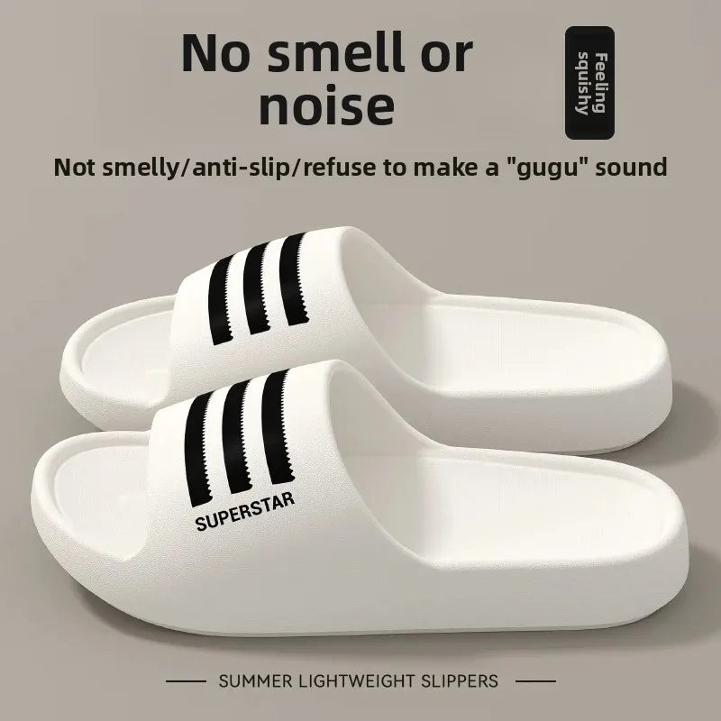 Summer Thick Bottom Slippers for Men and Women Indoor Home Noise-Free Soft Bottom Anti-Slip Odor-Resistant Bathroom Bath Slipper
