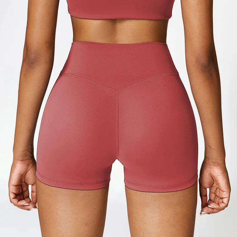 High-Waisted Women's Sports Yoga Shorts for Fitness, Running, and Cycling - Quick Dry and Breathable 3-Point Design