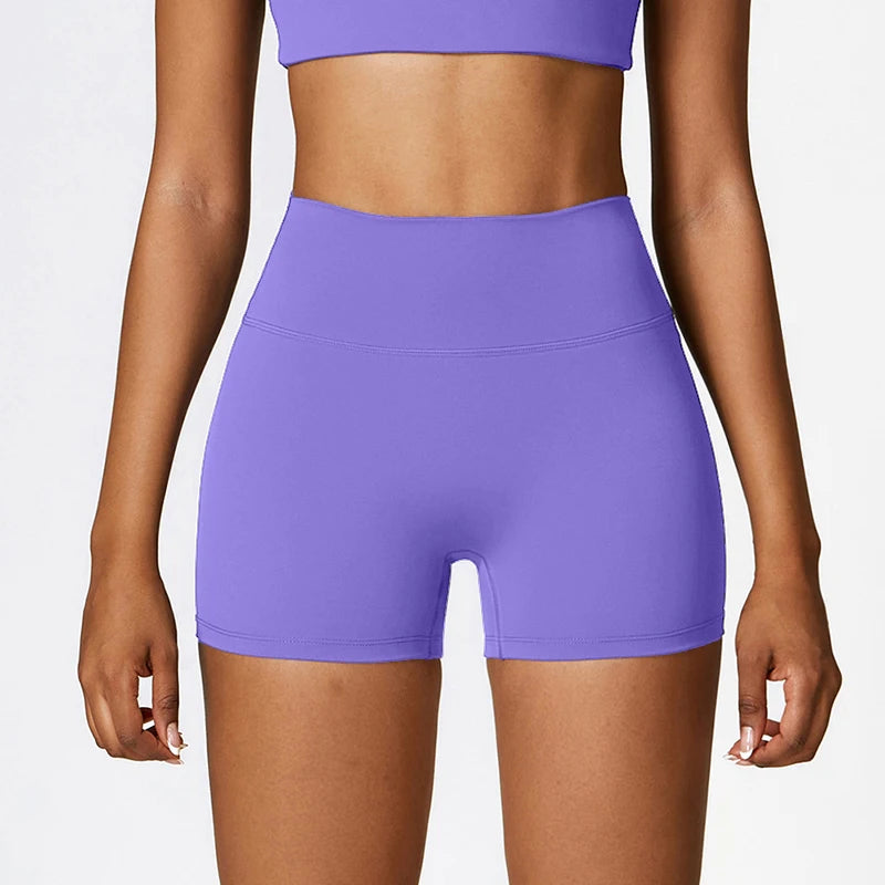 High-Waisted Women's Sports Yoga Shorts for Fitness, Running, and Cycling - Quick Dry and Breathable 3-Point Design