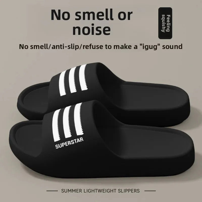 Summer Thick Bottom Slippers for Men and Women Indoor Home Noise-Free Soft Bottom Anti-Slip Odor-Resistant Bathroom Bath Slipper