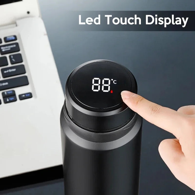 Stainless Steel Thermal Water Bottle with LED Temperature Display - 600/1000ML Vacuum Flask for Hot and Cold Beverages