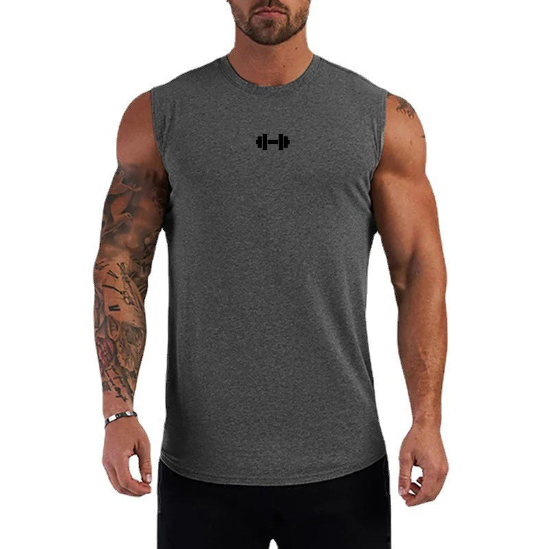 Men's Cotton Running Vests - Sleeveless Summer Workout Tank Tops for Gym and Bodybuilding Fitness, Breathable Muscle Clothing