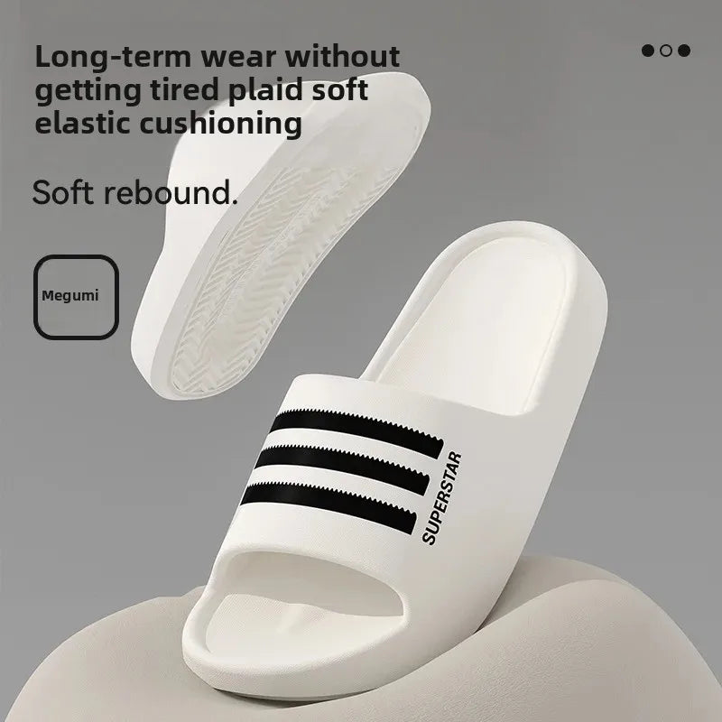 Summer Thick Bottom Slippers for Men and Women Indoor Home Noise-Free Soft Bottom Anti-Slip Odor-Resistant Bathroom Bath Slipper