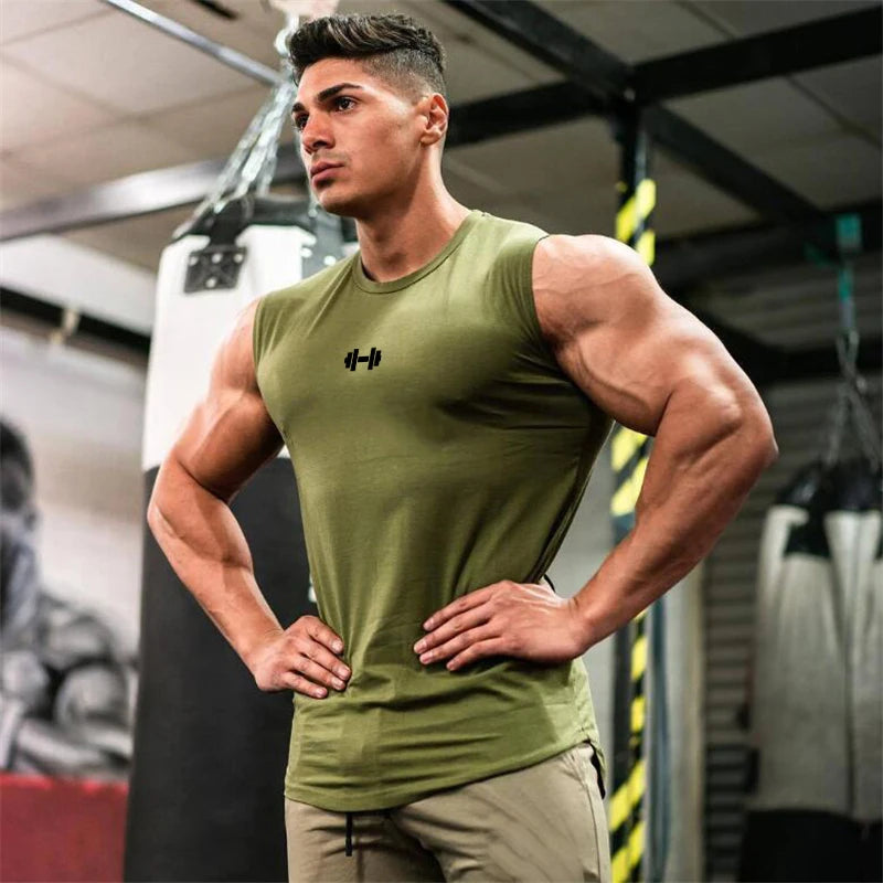 Men's Cotton Running Vests - Sleeveless Summer Workout Tank Tops for Gym and Bodybuilding Fitness, Breathable Muscle Clothing