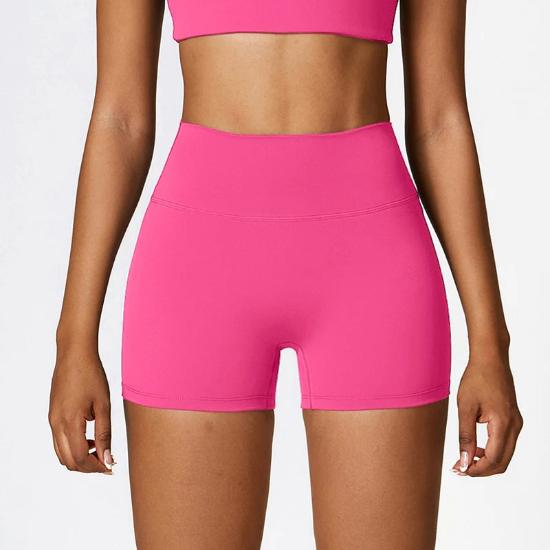 High-Waisted Women's Sports Yoga Shorts for Fitness, Running, and Cycling - Quick Dry and Breathable 3-Point Design