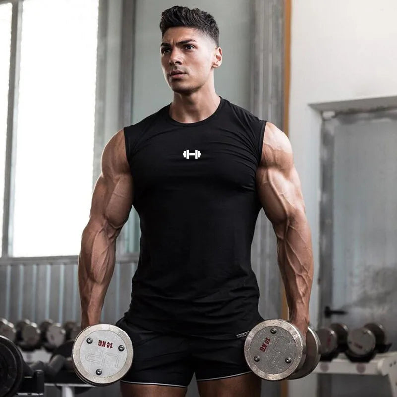Men's Cotton Running Vests - Sleeveless Summer Workout Tank Tops for Gym and Bodybuilding Fitness, Breathable Muscle Clothing