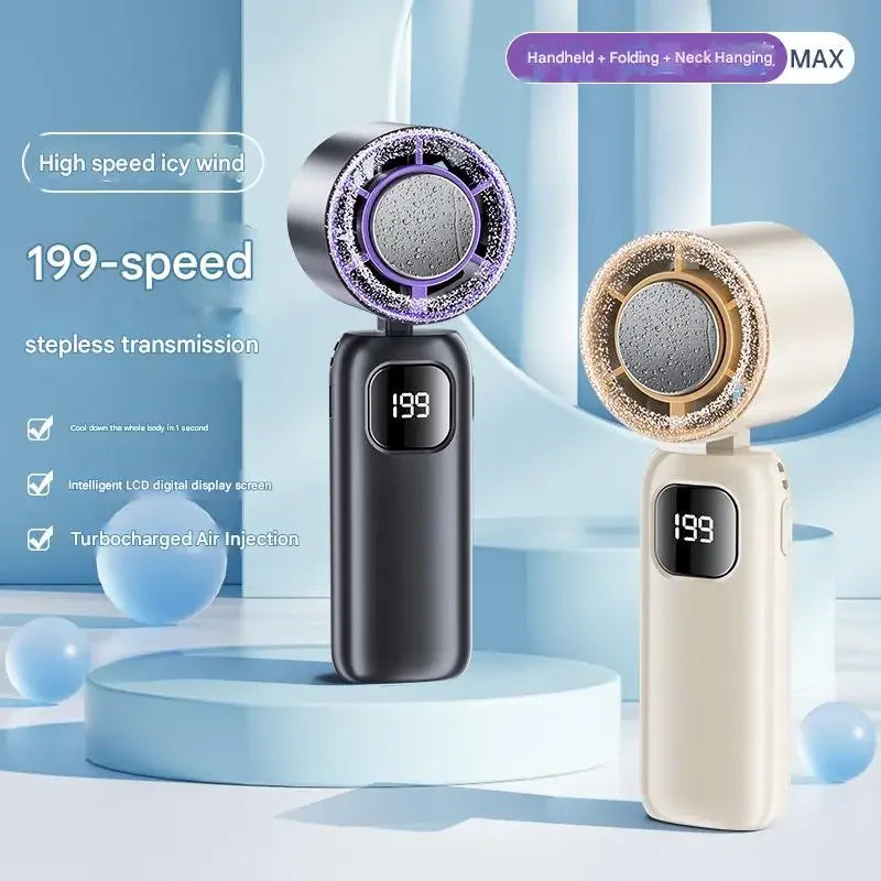 2025 Electric Fan Portable Turbo Fan Rechargeable Cooling Handheld Desktop Dual-Purpose Air Conditioner for Camping