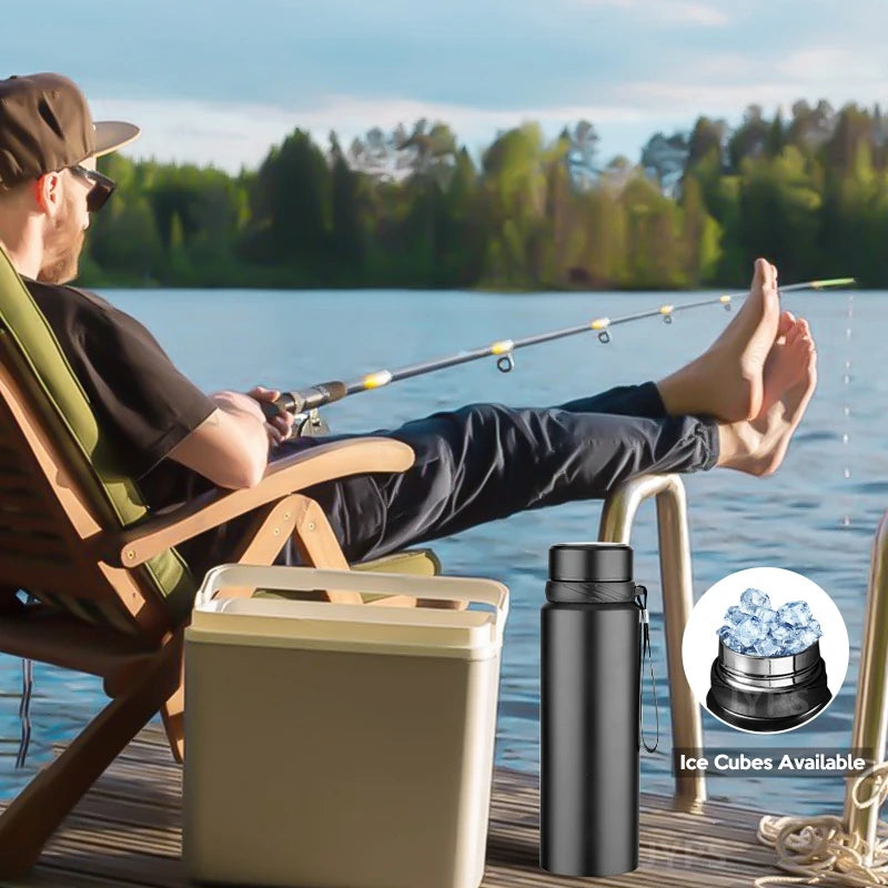 Stainless Steel Thermal Water Bottle with LED Temperature Display - 600/1000ML Vacuum Flask for Hot and Cold Beverages