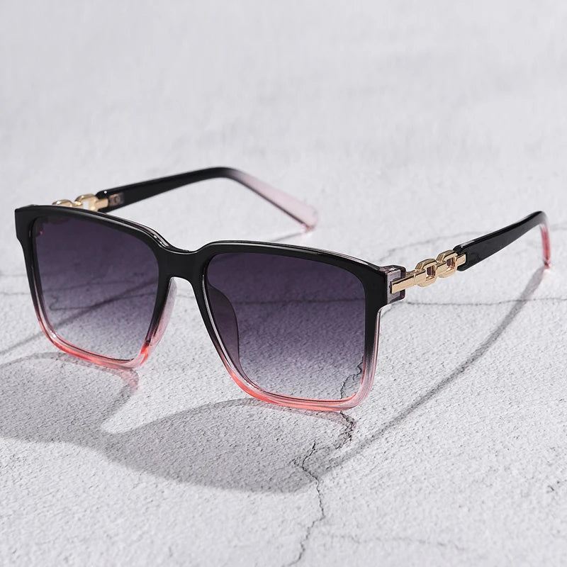 Women's Square Fashion Sunglasses with Gradient Lenses - UV400 Protection - Luxury Brand Eyewear